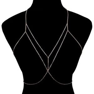 NWT Silver-Tone Staggered Body Chain Harness Jewelry ⛓️